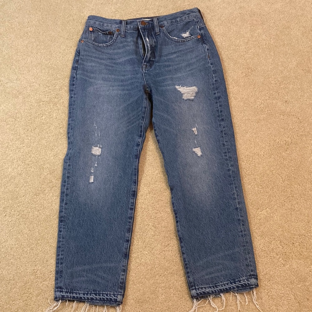 Madewell cropped jeans.